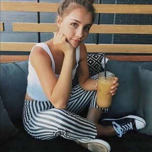 Brandi Melville striped elastic pants